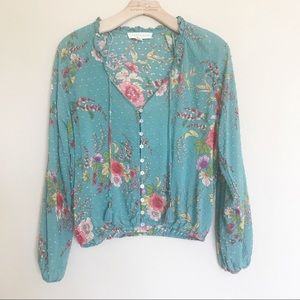 LOVESTITCH floral button down blouse